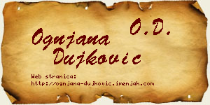 Ognjana Dujković vizit kartica